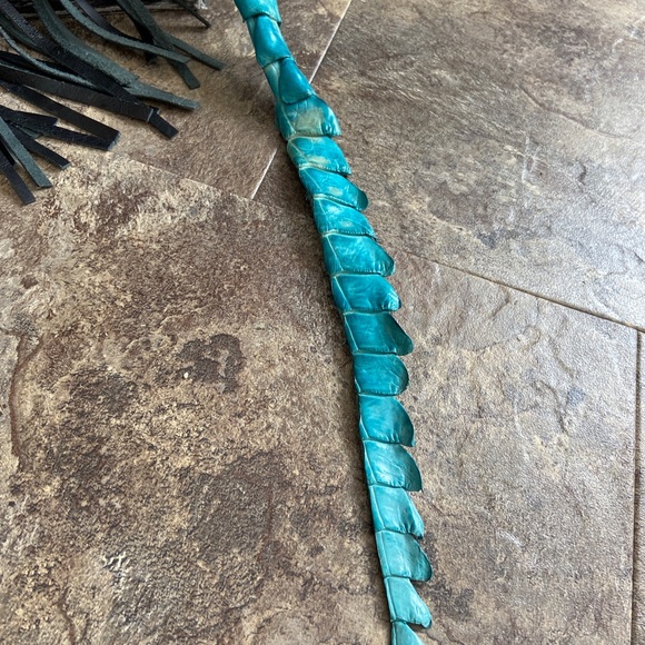 RARE Holy Cow Couture Genuine Cowhide Hair Purse with Turquoise Crocodile Strap - Picture 4 of 16